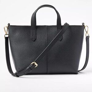 LOFT Leather Crossbody Tote Bag – Black – NWOT Without Tags